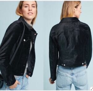 Anthropologie Pilcro and the letterpress velvet Jean  jacket size Large EUC